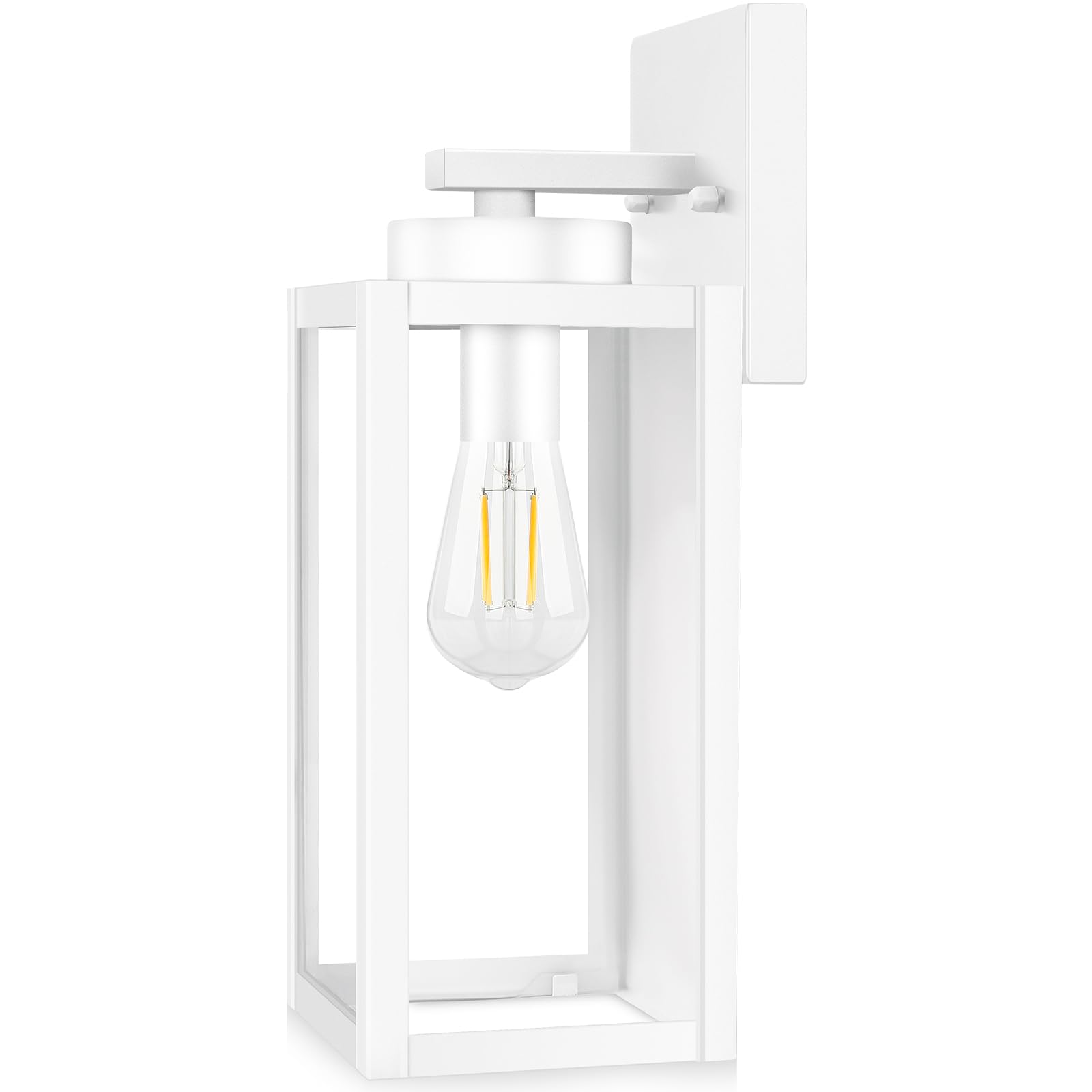 BesLowe Outdoor Wall Light Fixtures, Exterior Waterproof Wall Lanterns, White Porch Sconces Lighting with E26 Sockets & Glass Sh