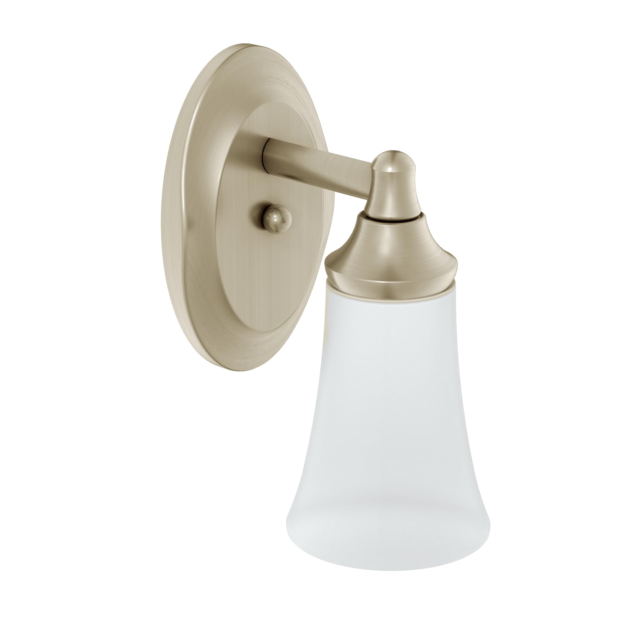 Moen Yb2861Bn Eva 1-Light Dual-Mount Bath Bathroom Vanity Fixture With Frosted Glass, Brushed Nickel