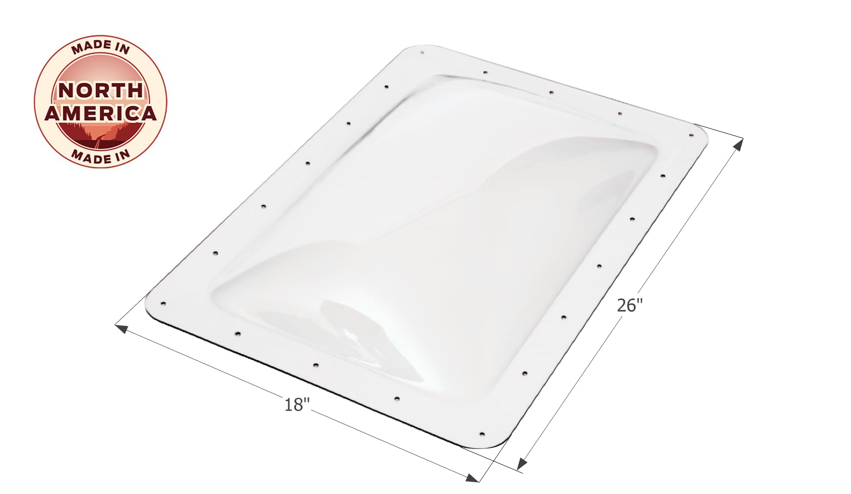 ICON RV Skylight - SL1422C - Clear, Fits 14x22 Openings, 16x26 Overall, Outer Dome Skylight Covering Replacement for RV, Camper,
