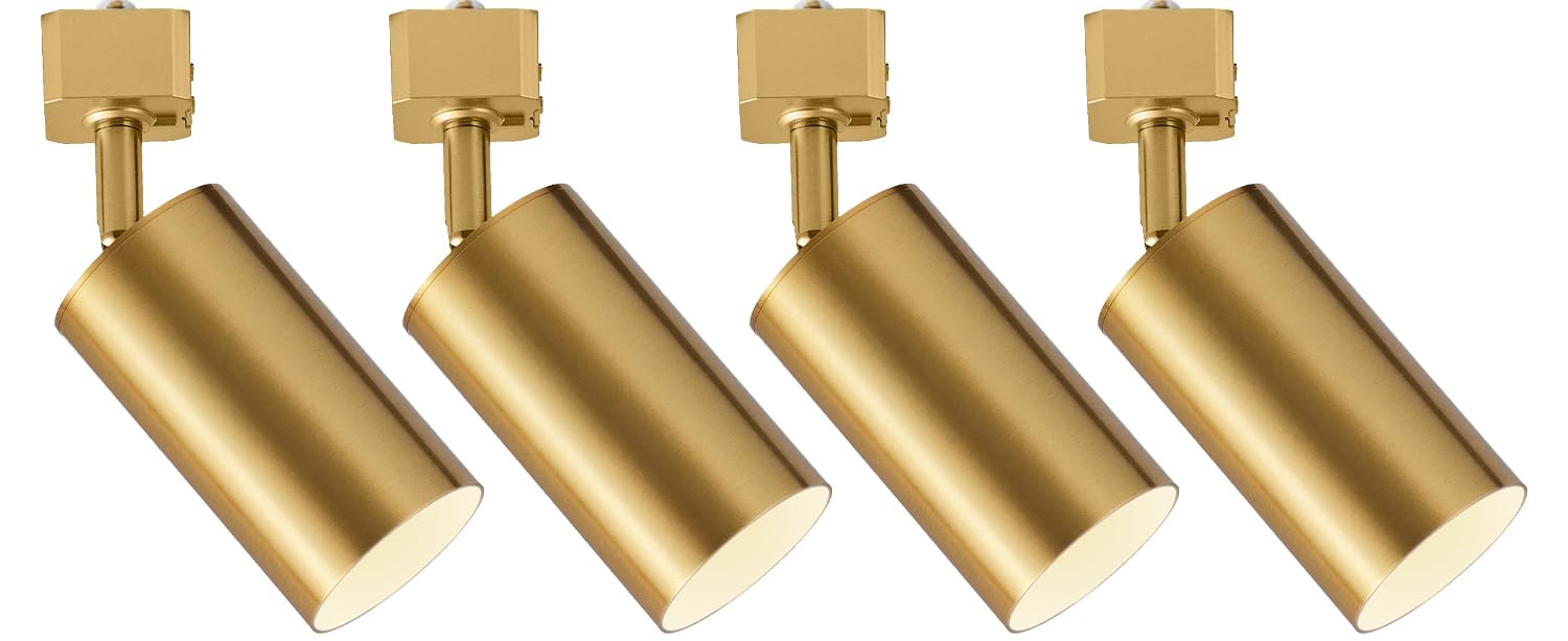 VANoopee GU10 Track Lighting Heads H Type Gold LED Track Light Heads Compatible with Halo Style System, MR16 GU10 Base Adapter C