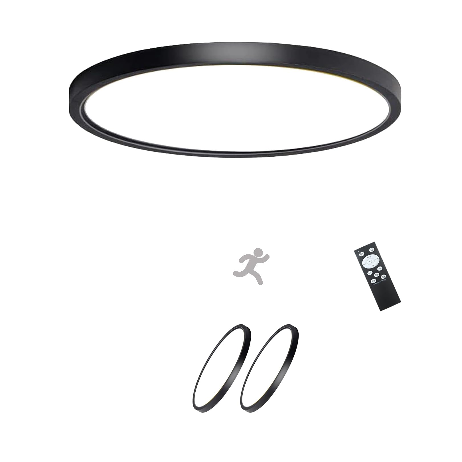 2 Pack Motion Sensor Ceiling Light With Remote,24W Flush Mount Light Fixture Round,Motion Sensor Light Indoor Wired For Hallway 