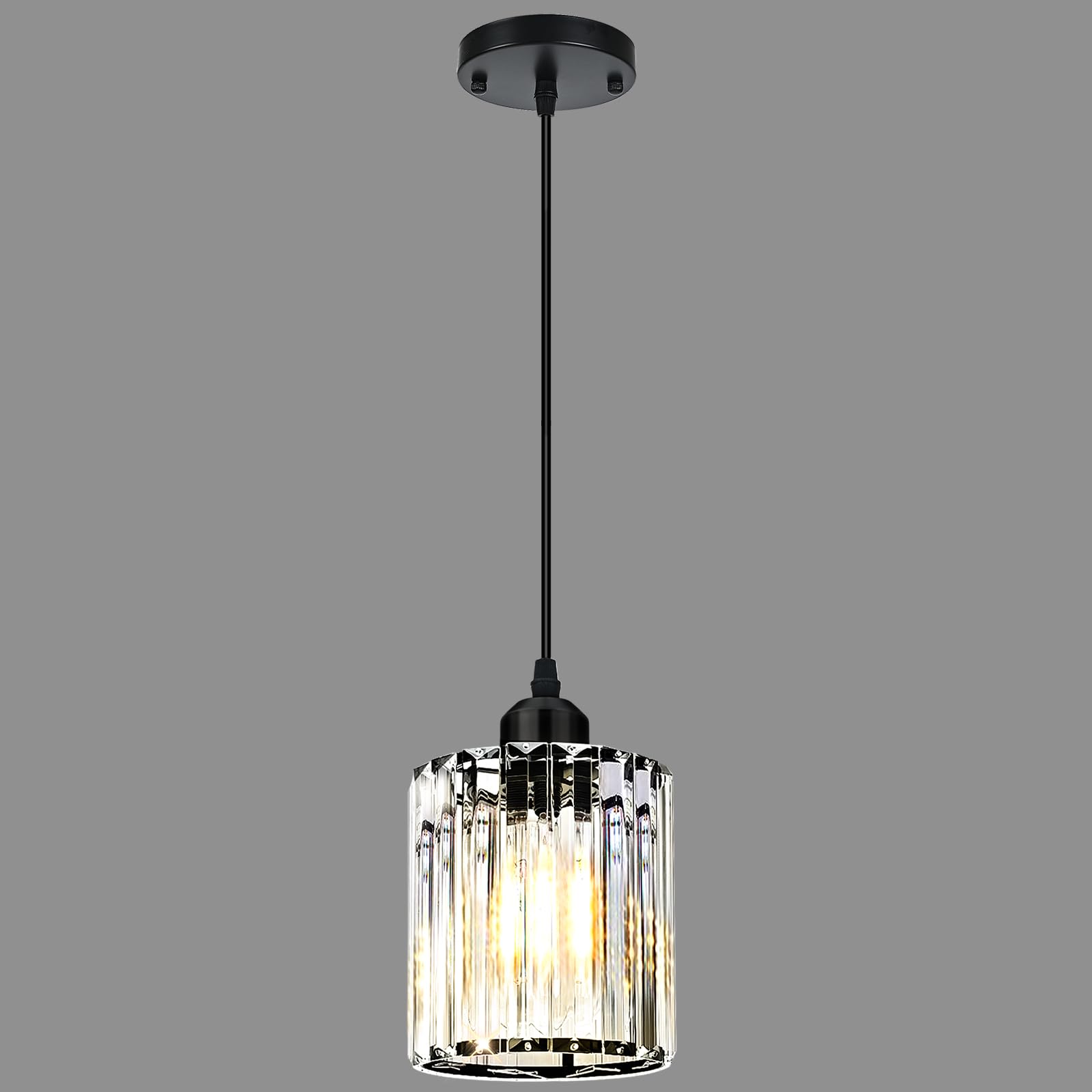 WKWKTOTO 1-Piece Pendant Lights Kitchen Island  Elegant Modern Island Lights for Kitchen with Crystal Glass - Elegant Kitchen Hanging Light for Kitchen Island  Dining Table  Entryway  Restaurant