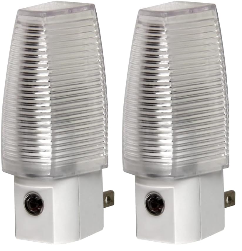 MaxLite Plug in Night Light Dusk to Dawn,Alloy Steel, White (Pack of 2)