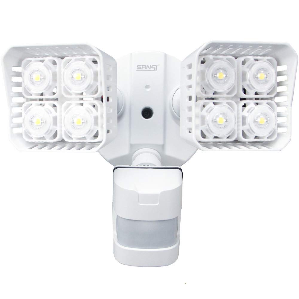 SANSI LED Security Motion Sensor Light, 30W, 3400lm, 5000K Daylight, Waterproof, Square, White, Model C2440-EW