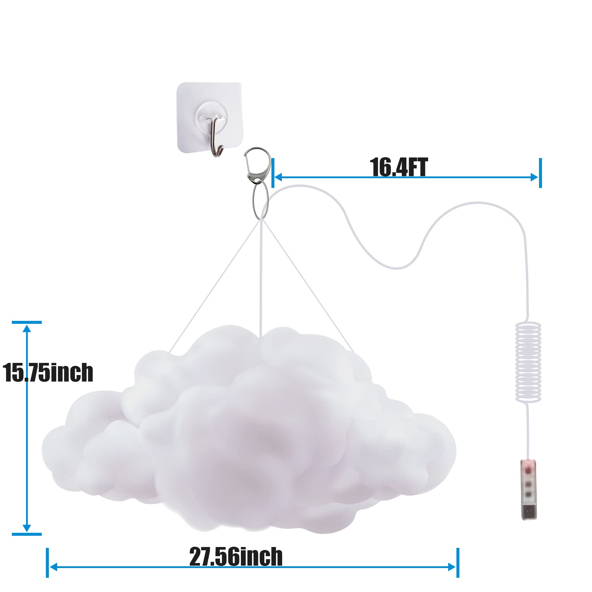 Vilsom Led Cloud Light,2Pcs Rgb Cloud Lights With Ic Remote Control And App Control Cool Lights Sync Music Color Changing Led Lights For Bedroom Ceiling Adults And Kids Modern Home Decorations