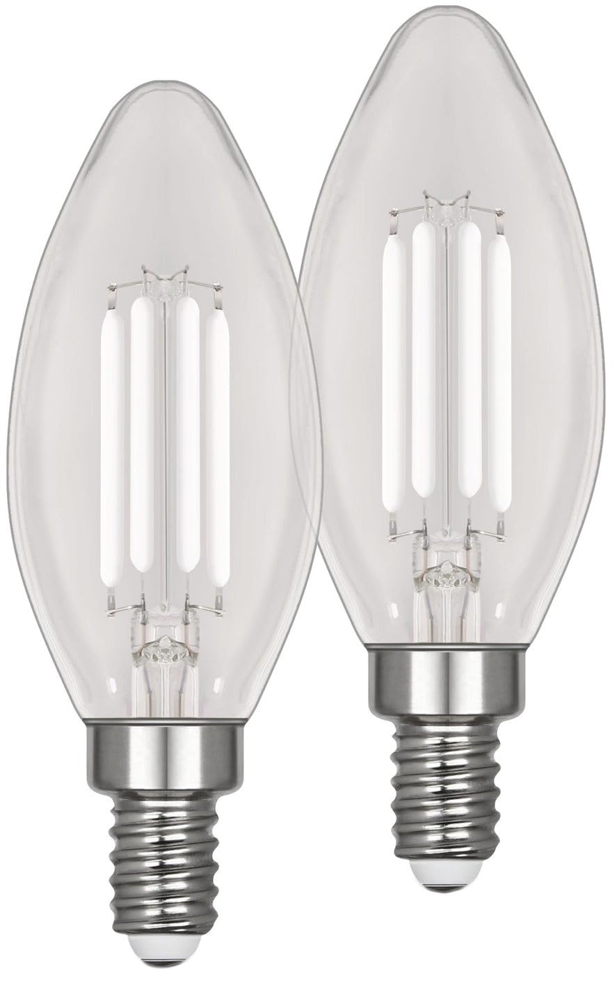 Feit Electric LED Bulb, Soft White Torpedo-Tip, 5.5W, E12 Base, 2700K, 90 CRI, 500 Lumen, Box of