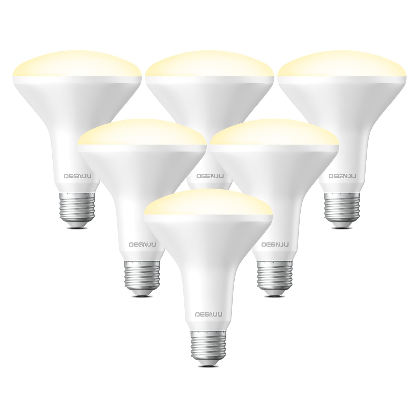 Degnju Br30 Led Bulb, Dimmable Flood Lights Indoor Cri80 7W Equivalent 65W 2700K Soft White 650 Lumens, 15000 Lifetime Hours Recessed Light Bulbs, Interior E26 Base Led Can Light Bulbs, 6 Pack