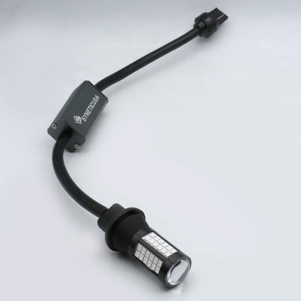 Syneticusa 7443 Error Free Canbus Ready Red Led Brake Parking Tail Stop Turn Signal Light Bulbs Drl Parking Lamp No Hyper Flash