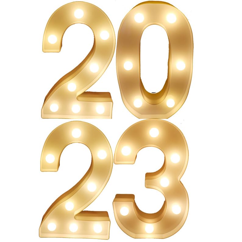 Ausaye Led Light Up Numbers 2023, Decorative Led Marquee Letters Sign For Night Light New Year Wedding Birthday Party Christmas 