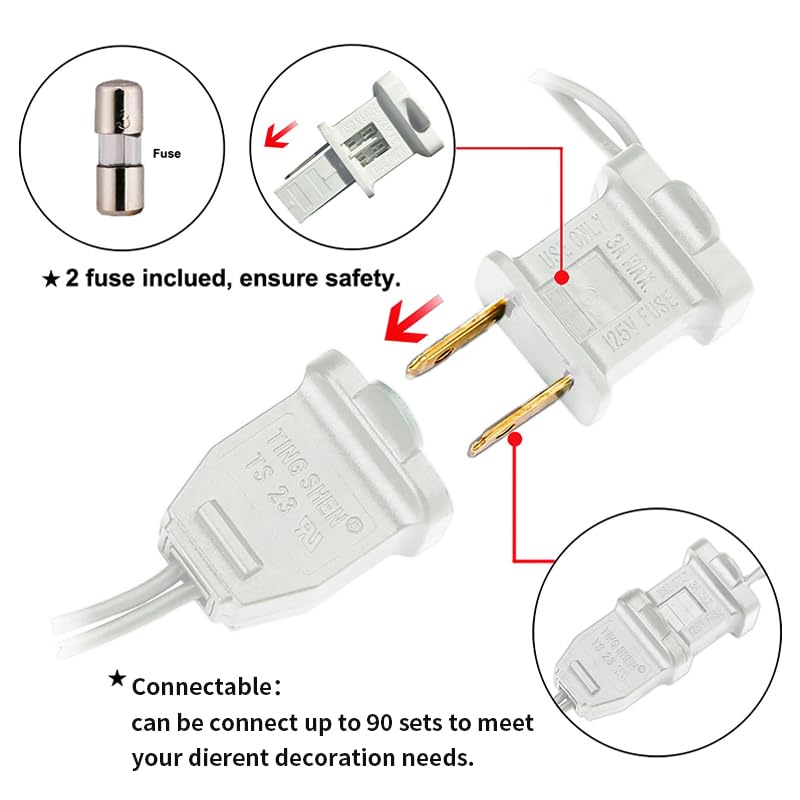 Multi-Sparking Red Christmas Lights (11 Feet, 35 Count) - Mini Red Christmas Tree Lights White Wire, Led Christmas Lights For Valentines Day Outdoor Christmas Decorations