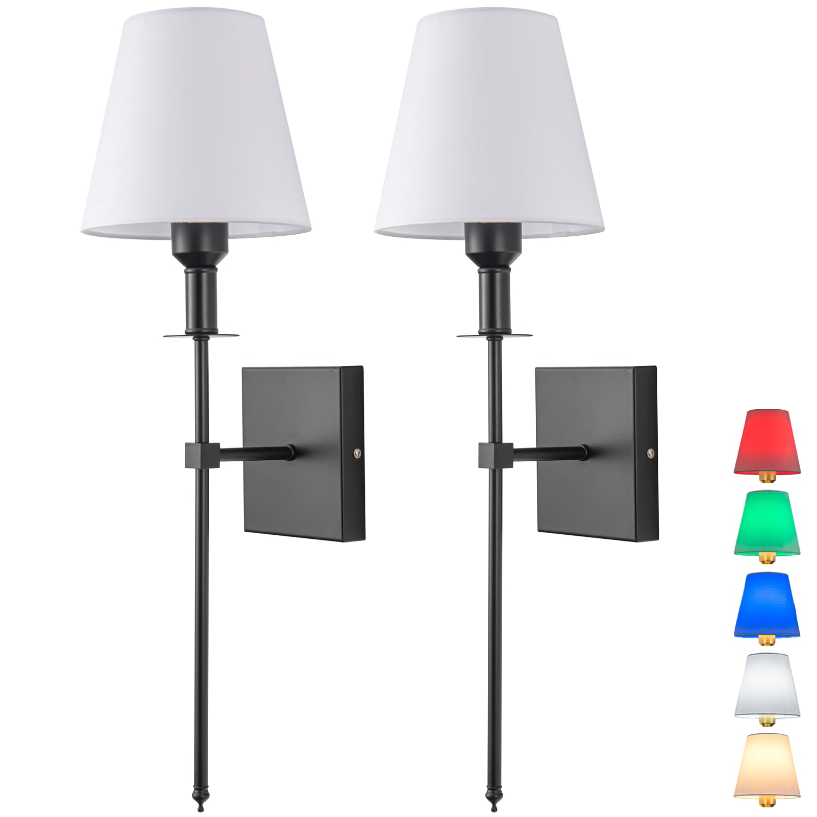 Jengush Gold Battery Operated Wall Sconces Set Of 2, Remote Dimmable, 10 Color Modes, Indoor Lighting