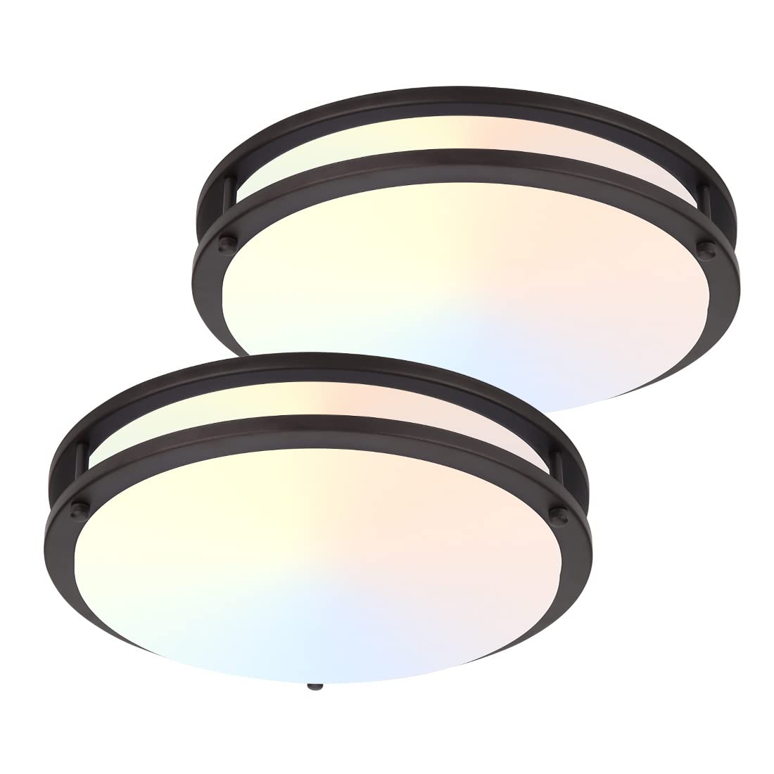 DAKASON LED Flush Mount Ceiling Light Fixture, 20W Dimmable, 13in Oil Rubbed Bronze, Selectable 3000K/4000K/5000K, Model
