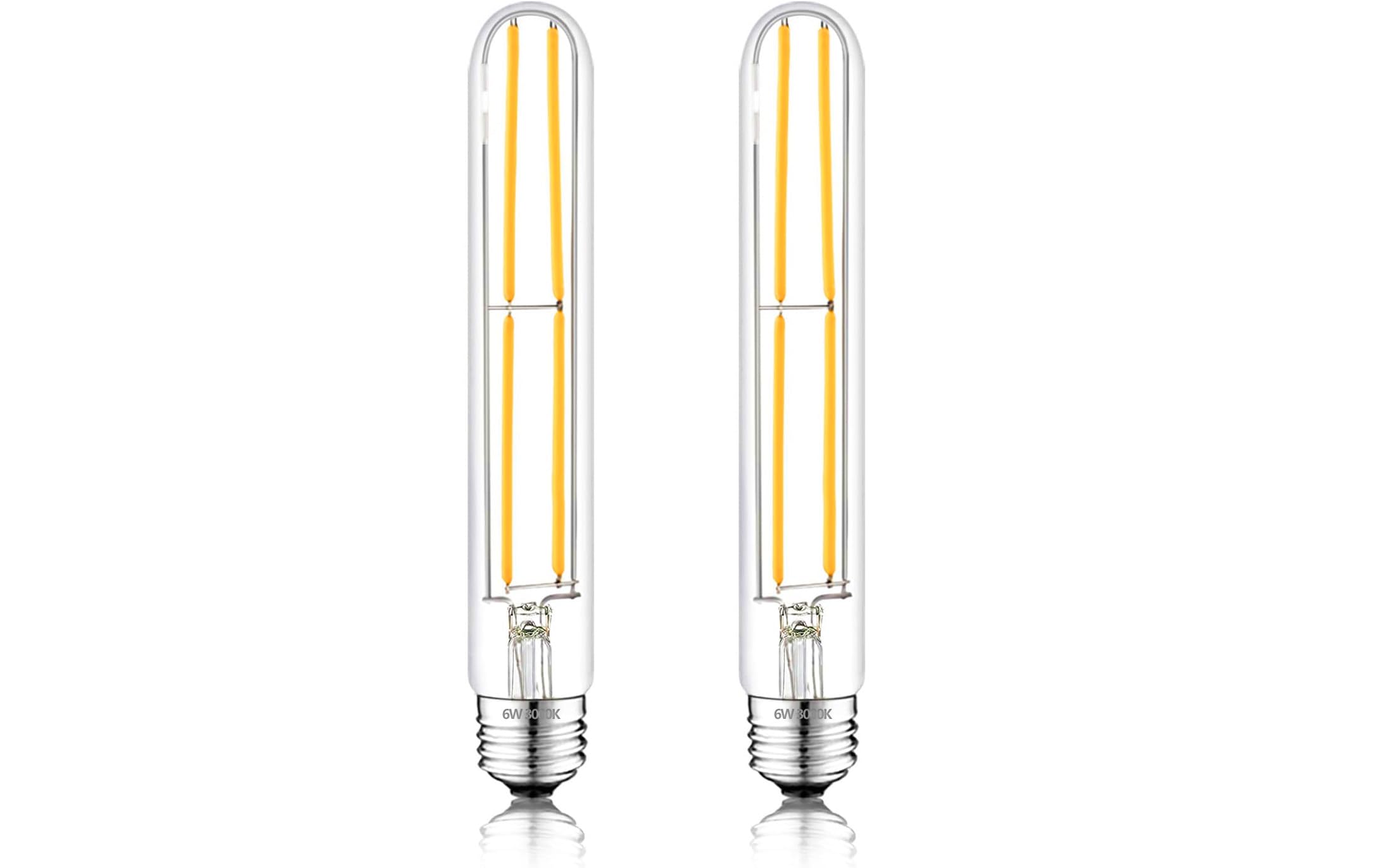 NOVELUX 7.3 Inch Dimmable Edison Bulbs, 3000K Warm White, 6W LED, Clear Glass, 2 Pack