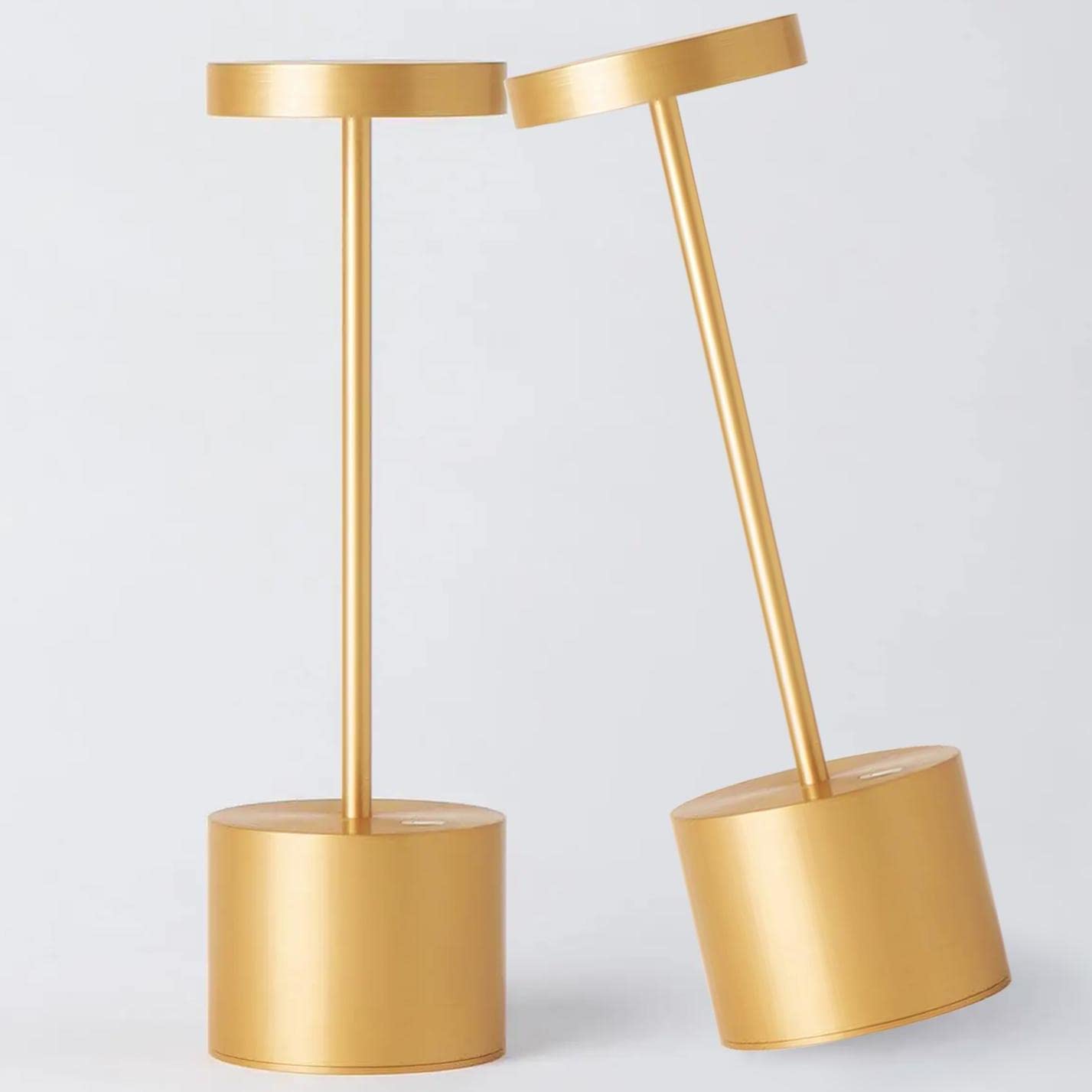 YIBEN Cordless Table Lamp 2Pack, Rechargeable LED 5000mAh, 3 Levels Brightness, 10.25in, Gold