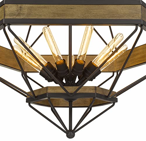 Cal Lighting Fx-3702-9 Transitional Nine Light Chandelier From Alicante Collection In Black Finish, 30.75 Inches