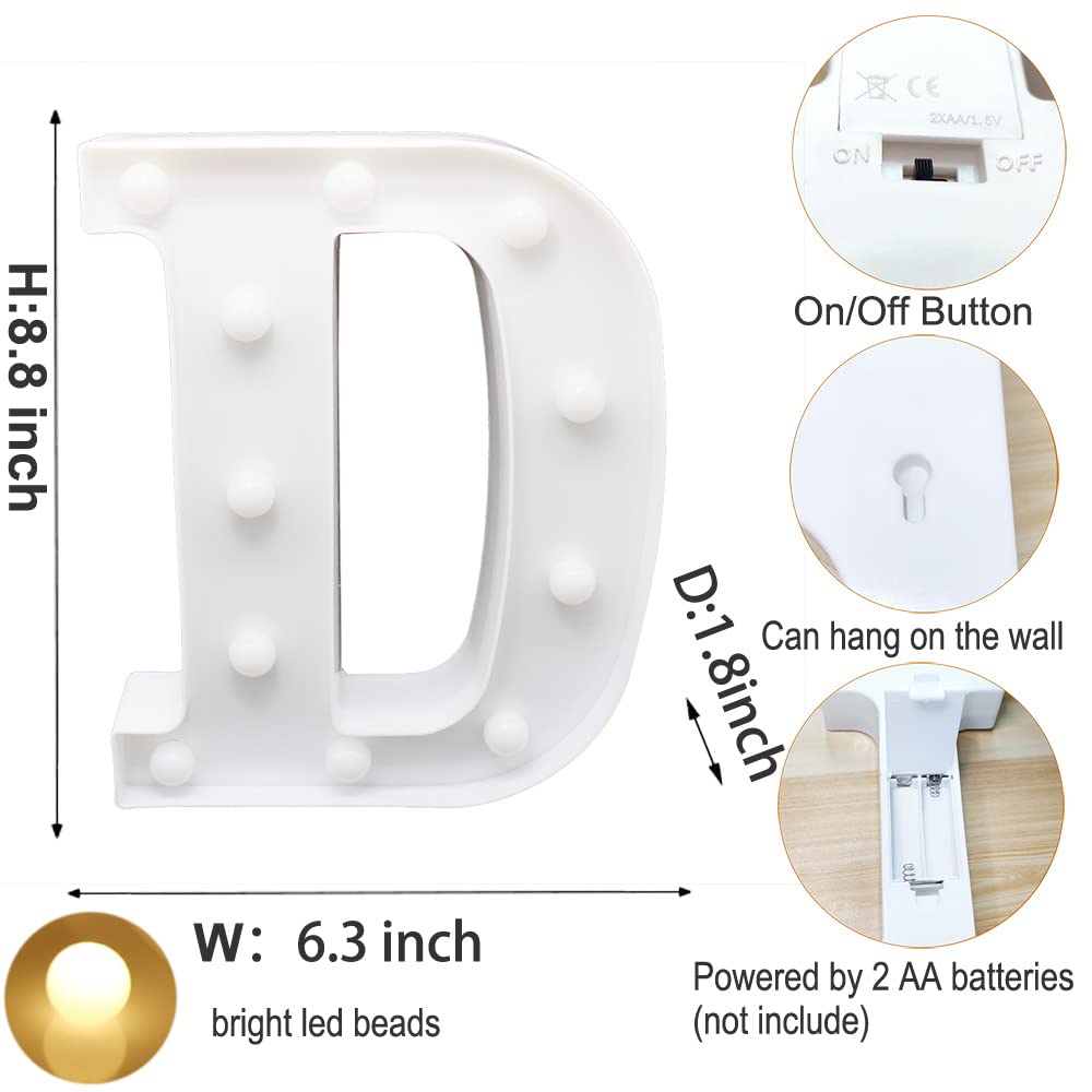 Ausaye Led Letter Lights Alphabet Light Up Sign Night Light For Home Bar Party Wedding Birthday Decoration Battery Powered Chris