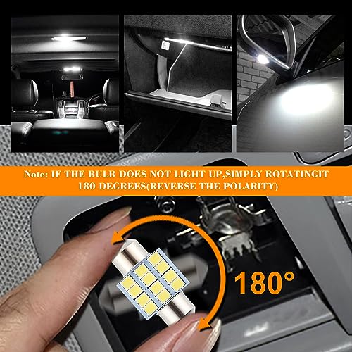 Ifunyled 24-Piece Led Car Interior Bulb Kit - 194 T10 De3175 578 - White Replacement Lights For Map, License Plate, Trunk, And More