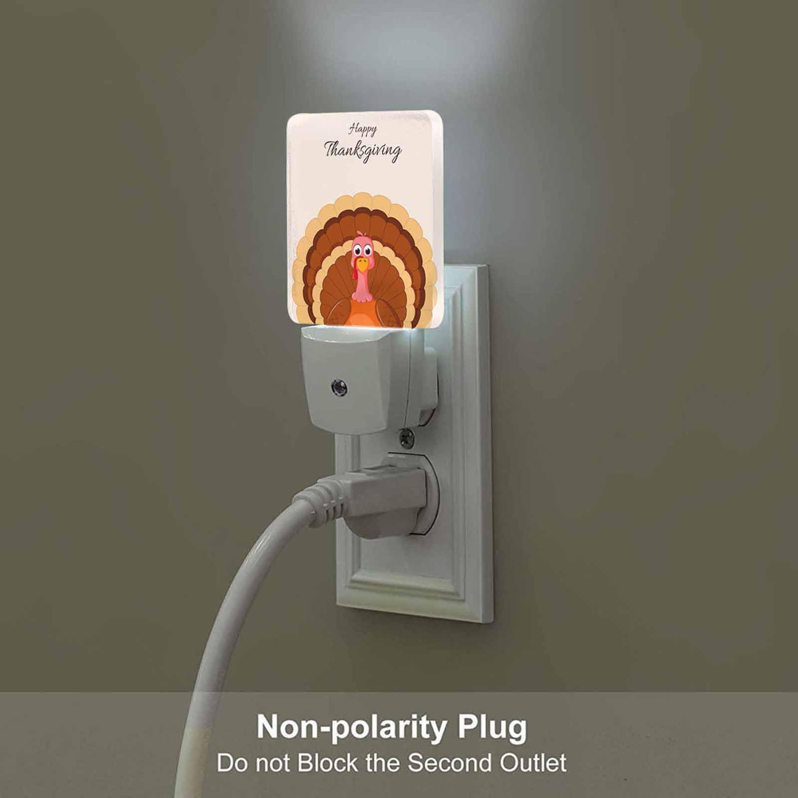 Chrobak LED Night Light with Dusk to Dawn Sensor, Happy Thanksgiving Turkey, Energy Efficient, Model WML-Night-Light-231023-52