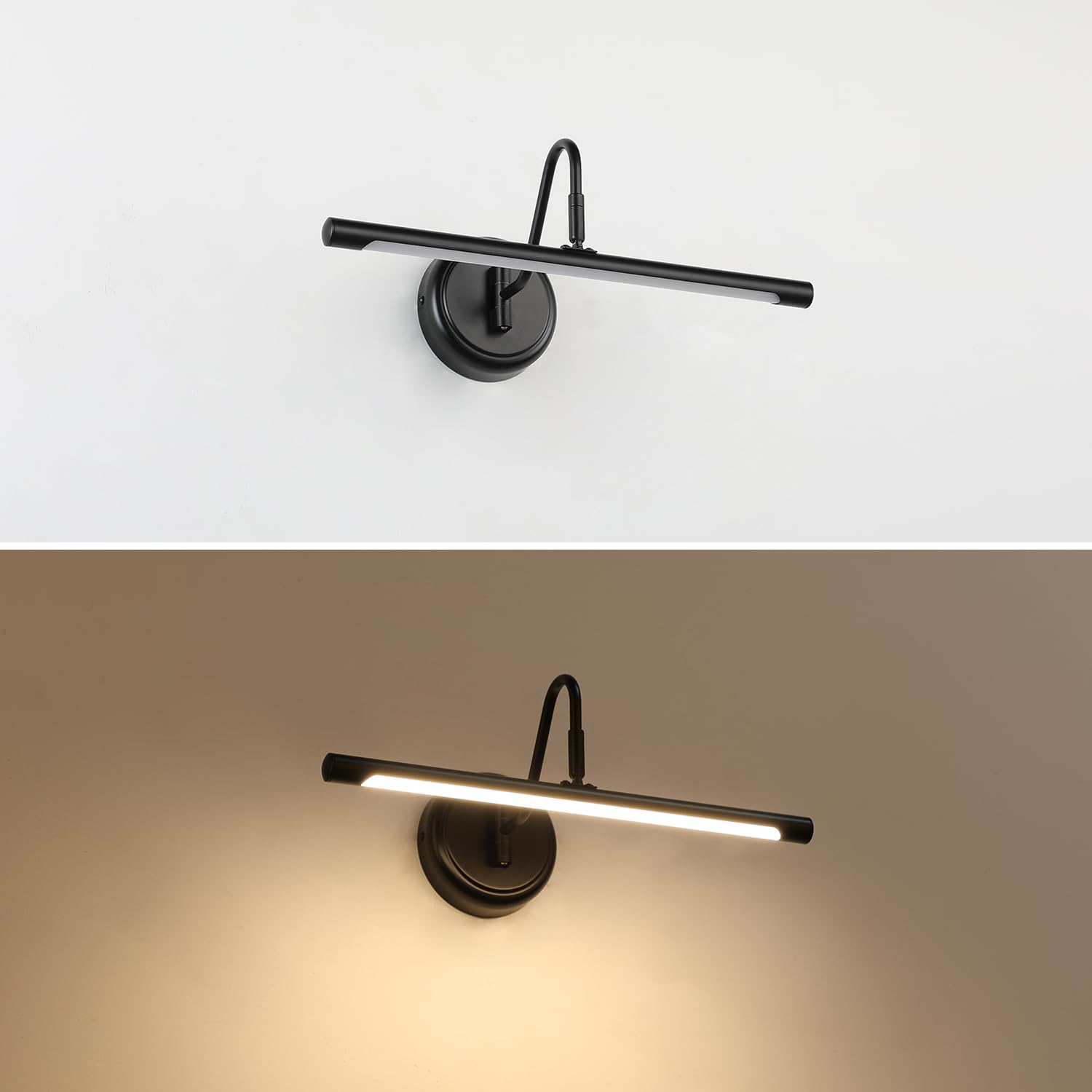 Joosenlux 16.5&quot; Hardwired Dimmable Black Picture Light For Paintings, Adjustable Direction 3000K