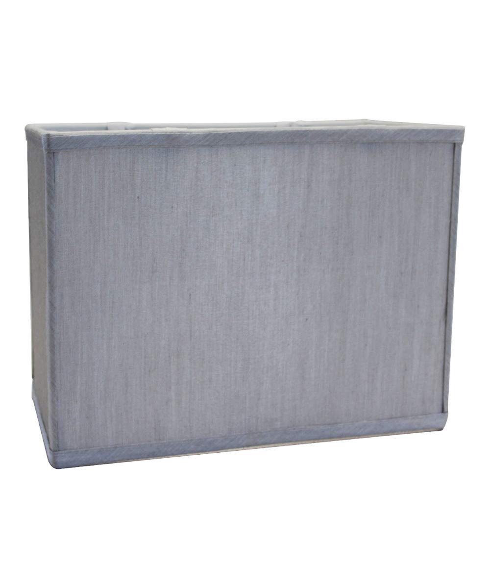 HomeConcept Rectangular Drum Lampshade Bavarian Silk Fabric 6.5x12 Gray Model 120609RDGY
