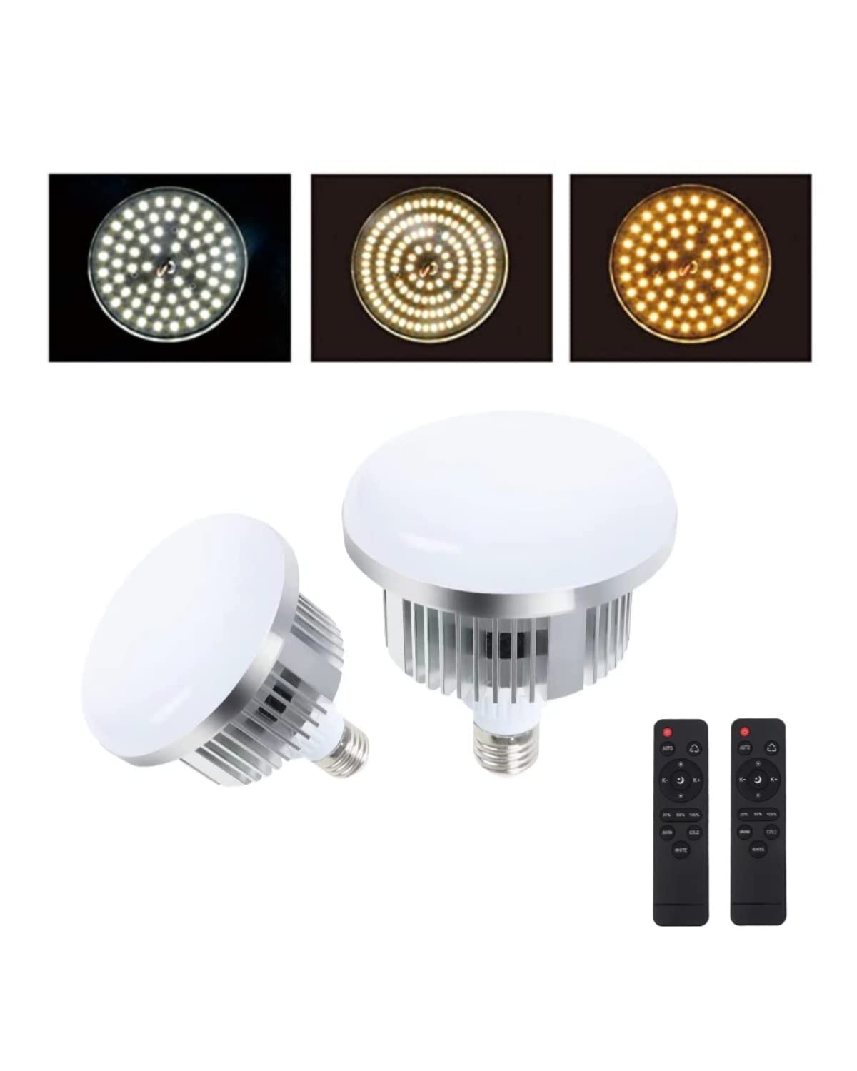 2Pack 85W Photography Light Bulb 3000-6000K Dimmable Tricolor Led Bulbs For Softbox Bulb In E27/26 Socket For Photography Photo 