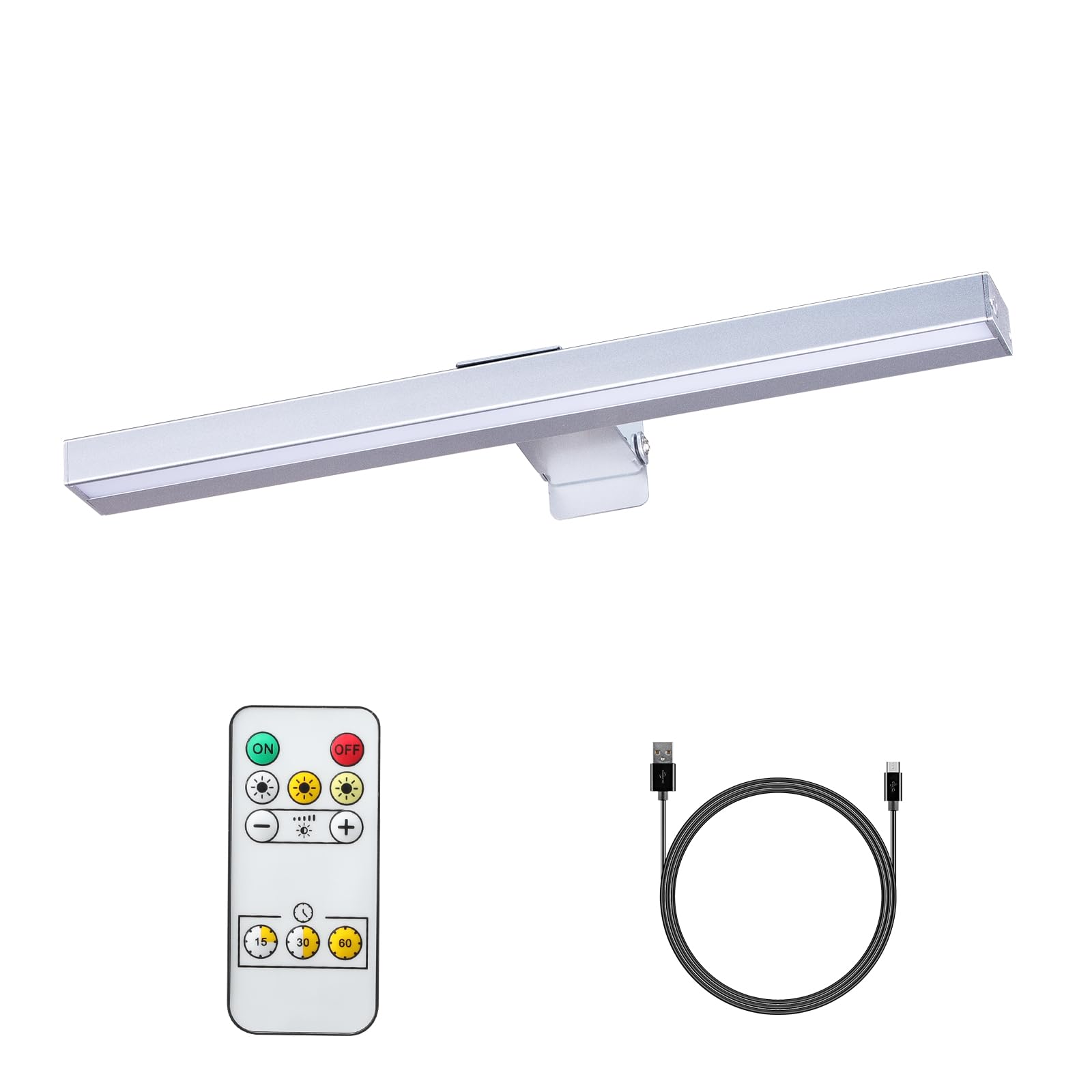 VIGMOJ Wierelss Picture Light,16inch Picture Light Battery Operated,Remote Control Painting Light with Timer and Dimmable, Full 