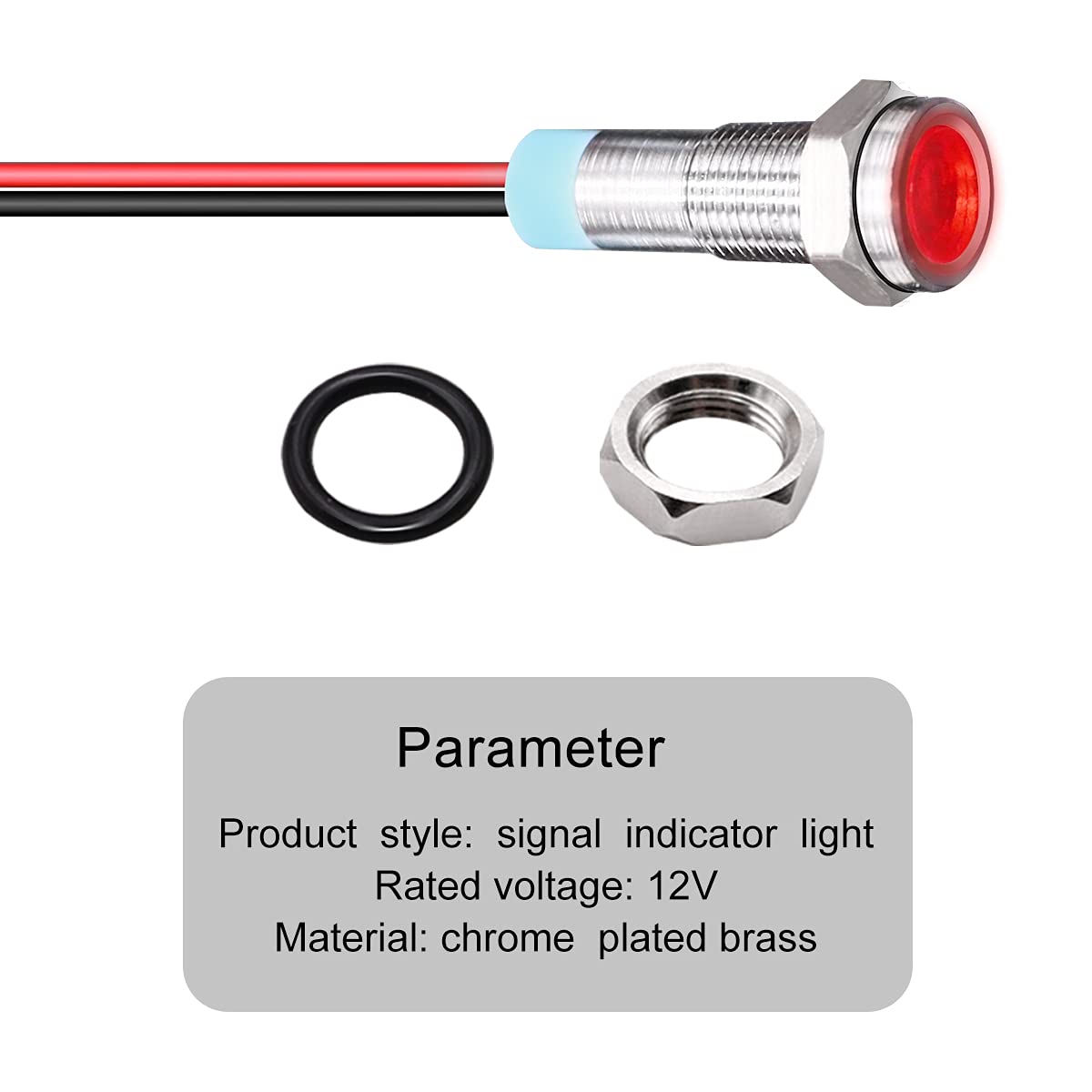 Mxuteuk 3 Pcs Red 12V-24V 6Mm 1/4" Led Metal Indicator Light Head Waterproof Signal Lamp With Wire For Car Truck Boat Dq6P-12V-R