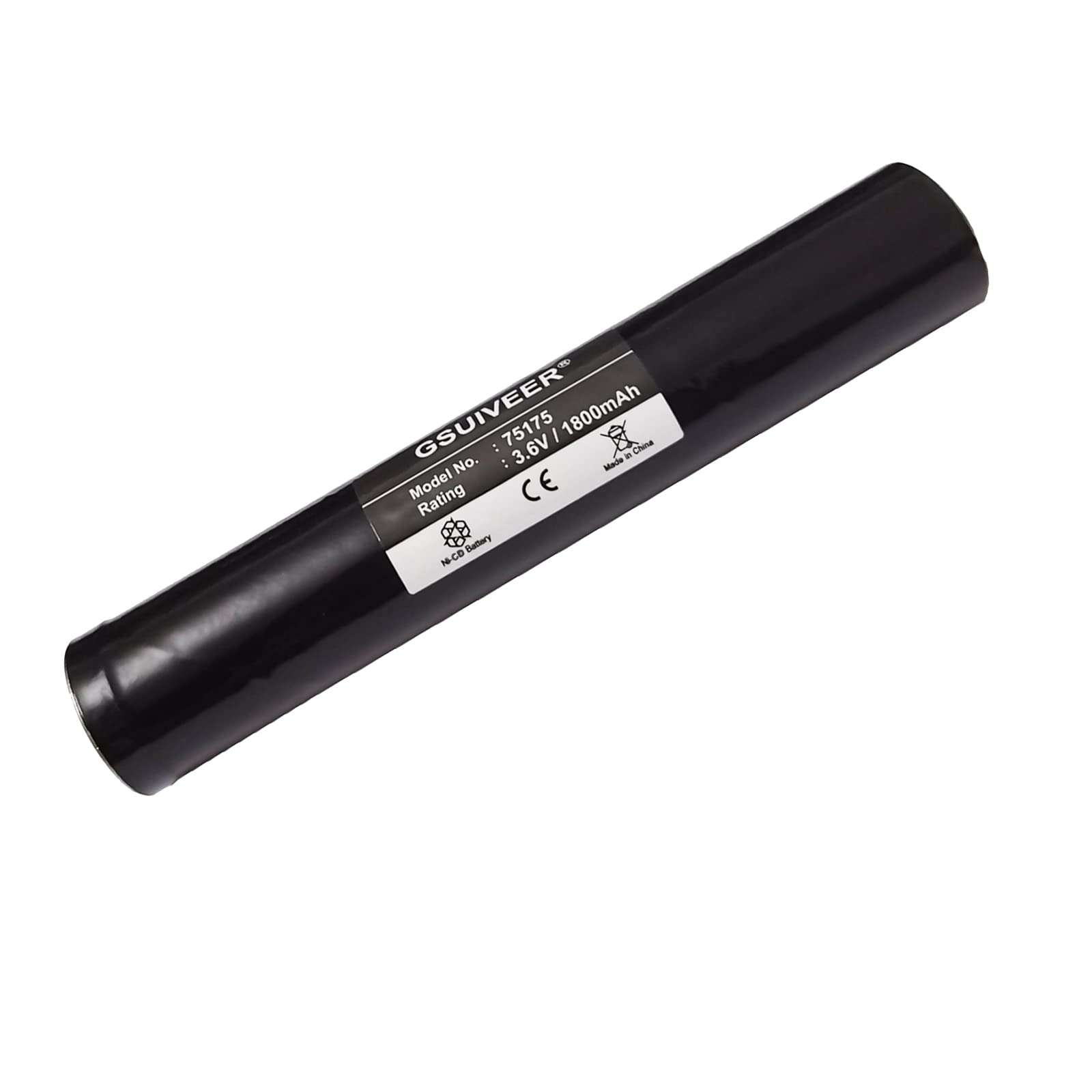 GSUIVEER Rechargeable Ni-CD Battery 3.6V 1800mAh for Streamlight Stinger, PolyStinger, Pelican M9 - 1 Pack
