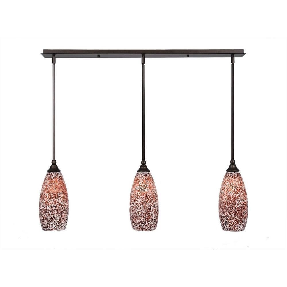 Toltec Lighting 3 Light Linear Pendalier In Bronze (36-Brz-5066)