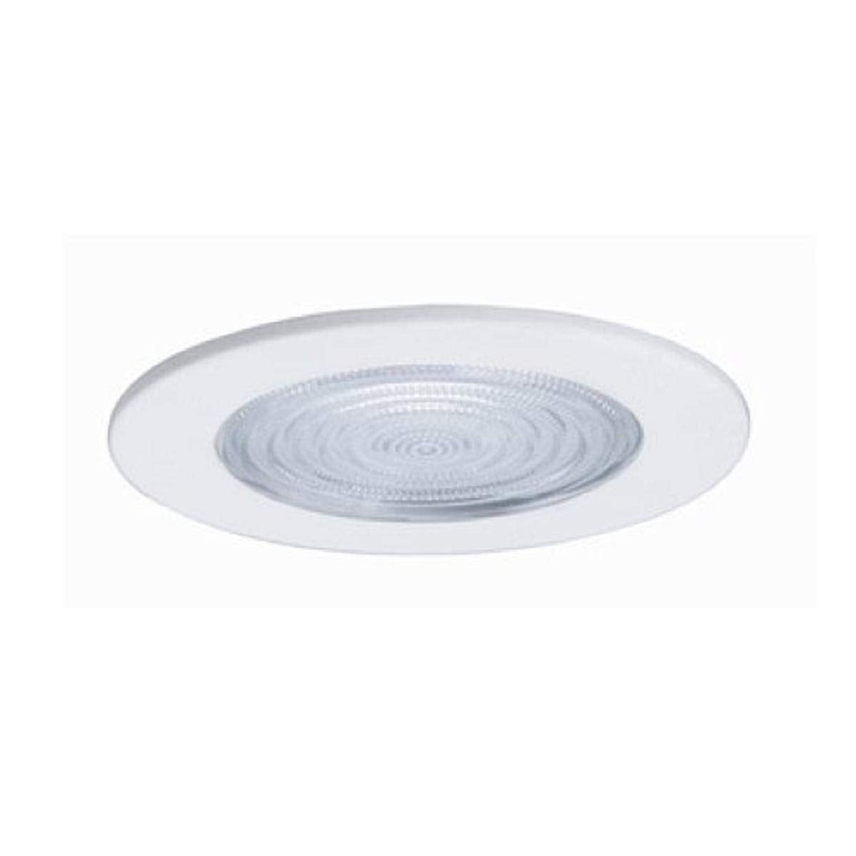 Jesco Lighting Tm5507Wh 5-Inch Aperture Line Voltage Trim Recessed Light, Fresnel Lens For Shower, White Finish