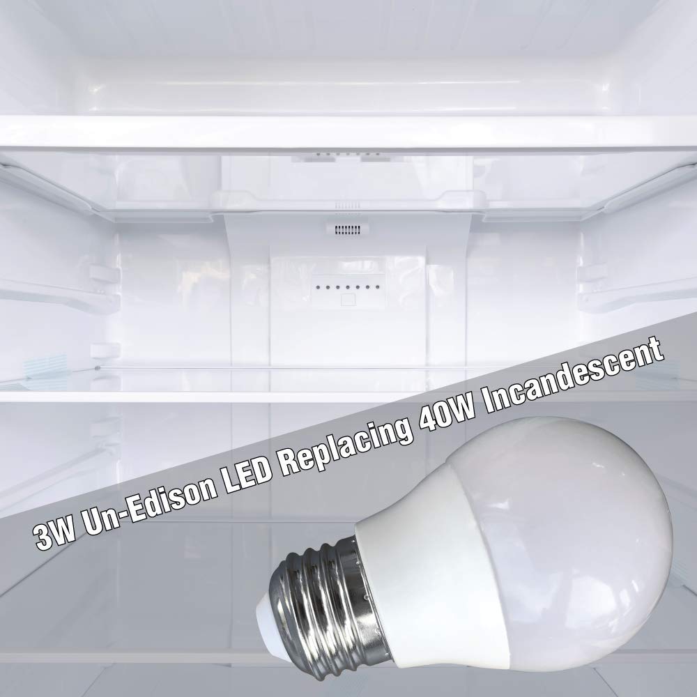 Miracle Led Un-Edison 3-Watt Cool Light For Maytag Refrigerators, 40W Equivalent, 120V E26 Cool White 6000K, A15 Energy Saving A