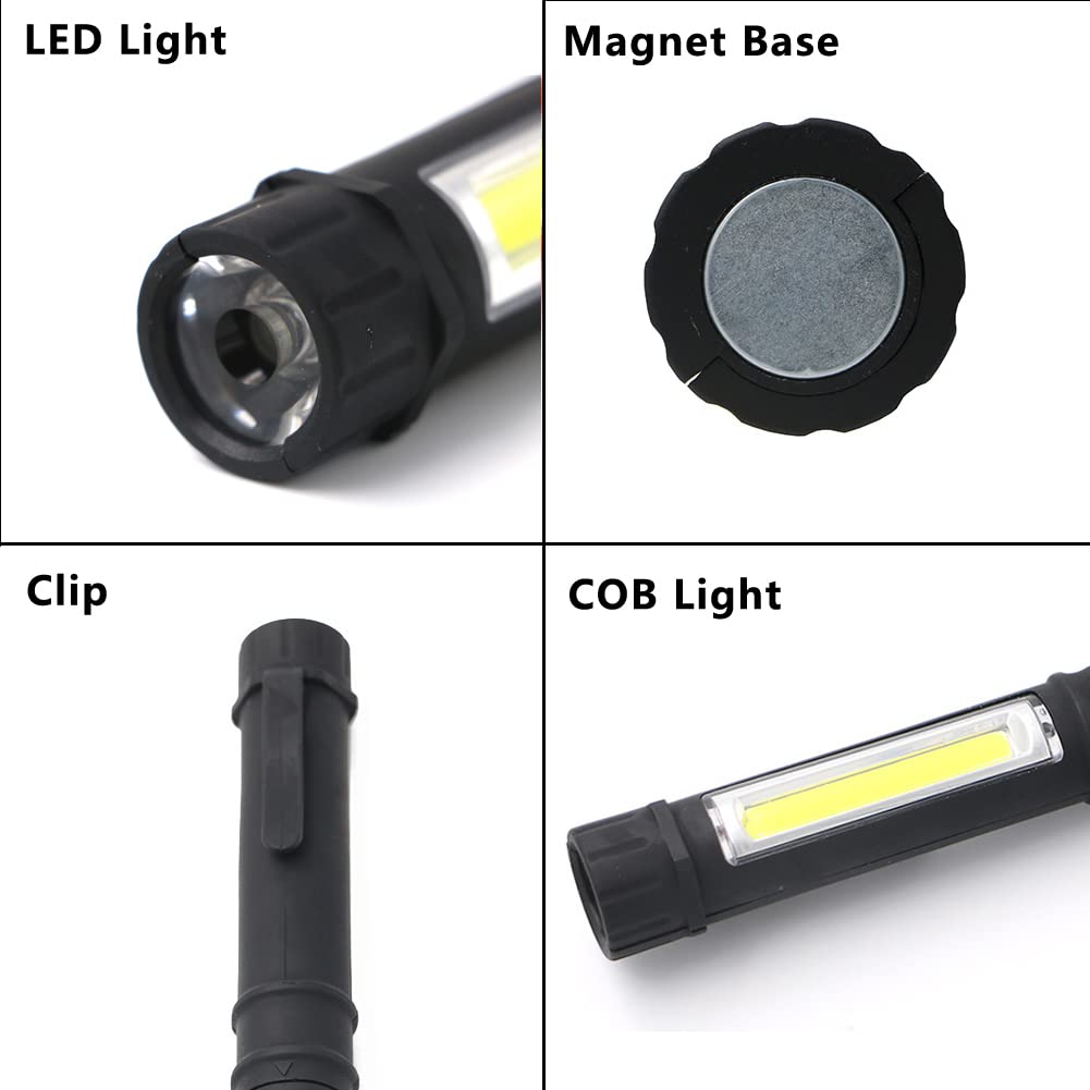 LED Battery Worklight Magnetic Flashlights,Unique Cool Gadget Tool for Men Dad Him Gift Idea,Bulk Pocket COB Work Lamp Torch for