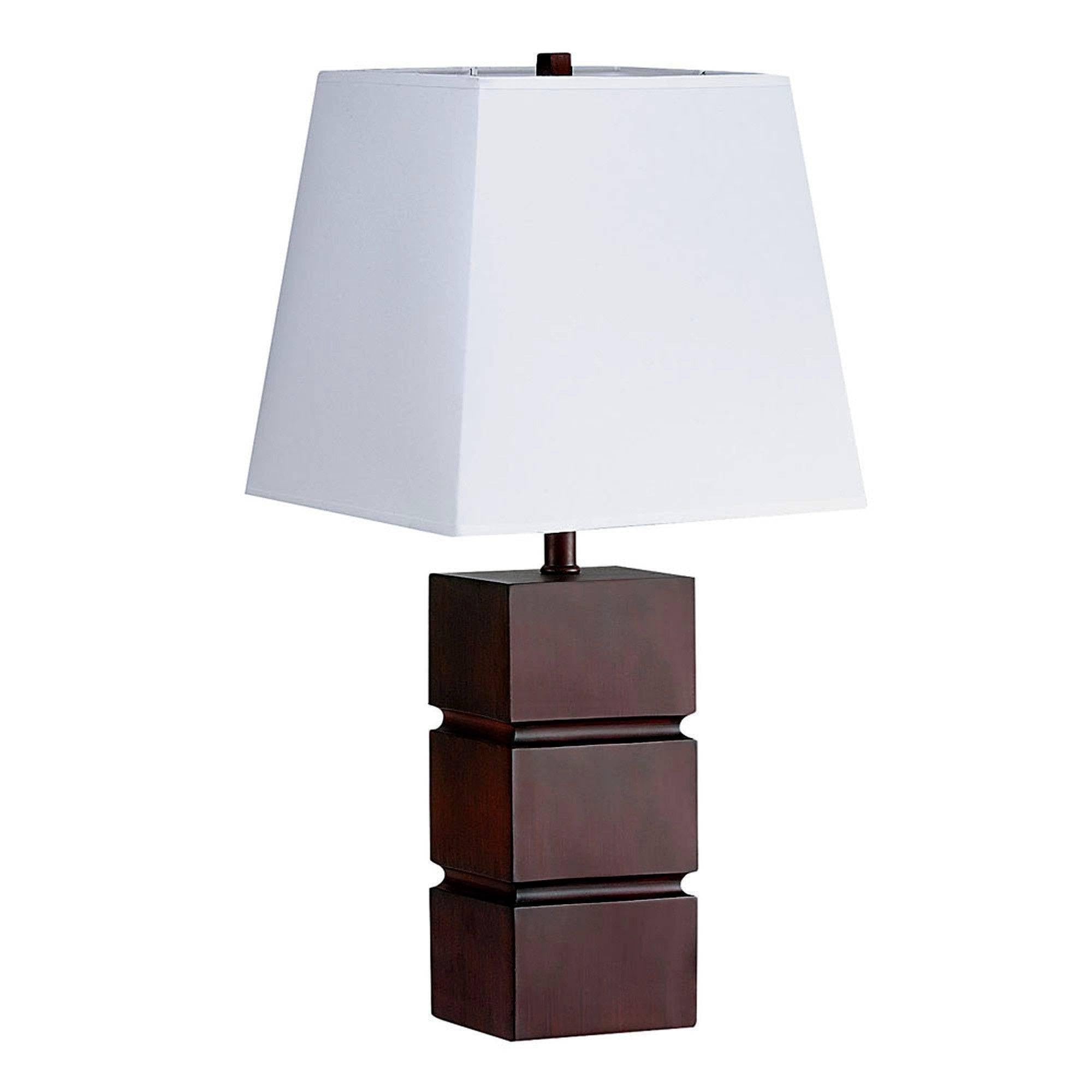 27 Brown Bedside Table Lamp With White Shade