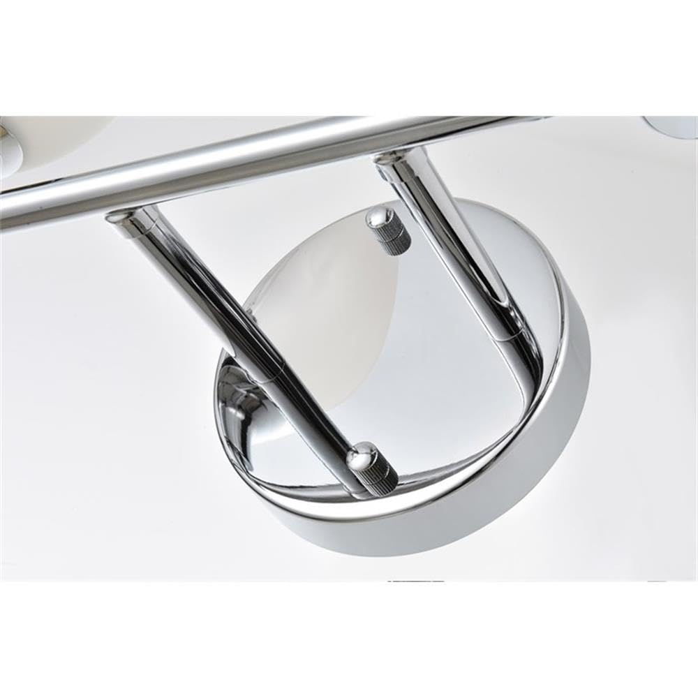 Living District Cordelia 4-Light Iron/Glass Bath Sconce in Chrome/Frosted White