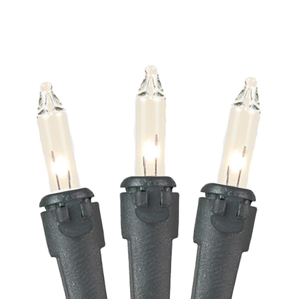 Novelty Lights Mini Lights, 11 Feet, 50 Bulbs, Clear on Black Wire, Commercial Grade, UL Listed, Model MRD-25B-2