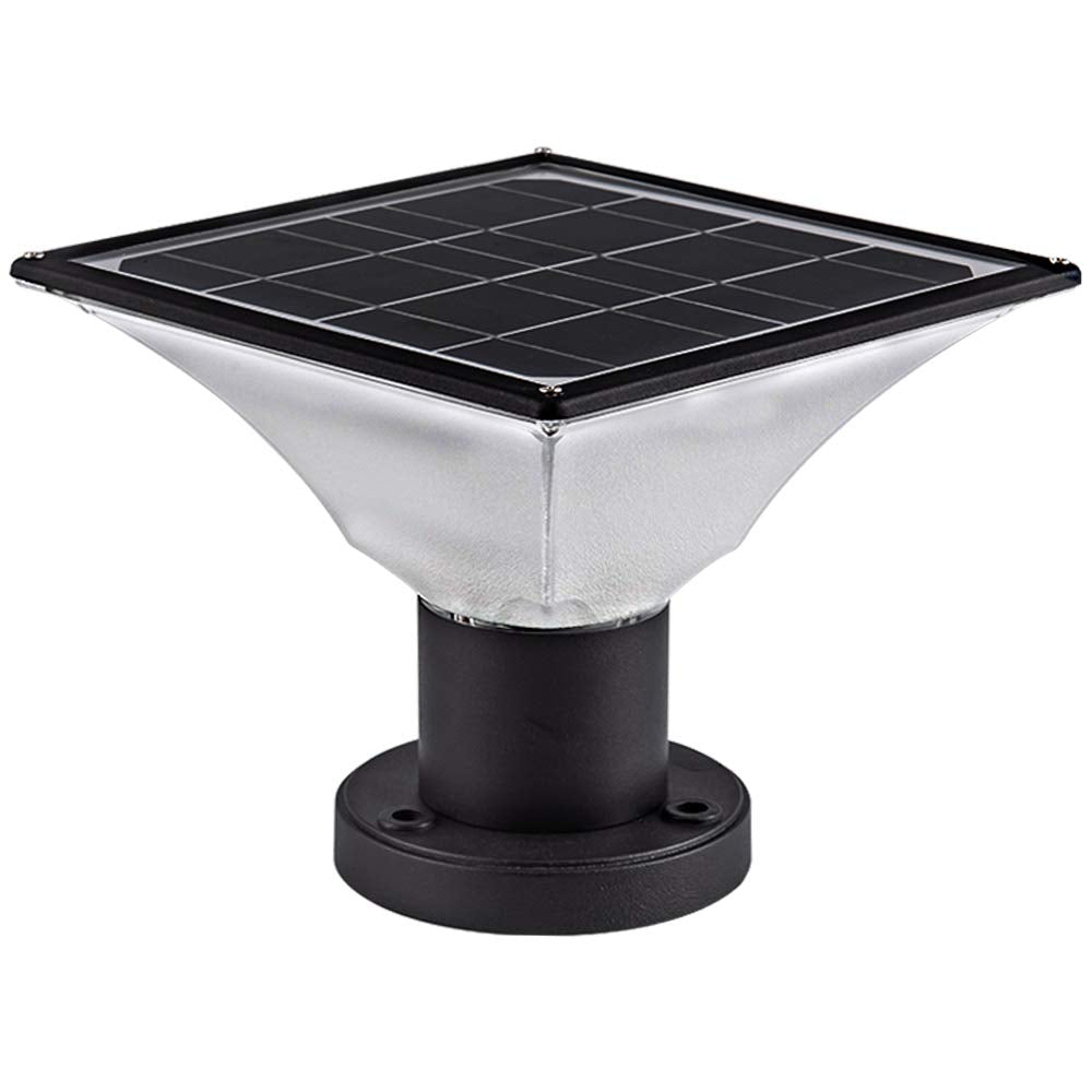 FOOYANCHO Solar Post Cap Lights - Auto On/Off Solar Powered, Fits 4x4 Posts, Black, 1 Pack, Model FOOYANCHO-SPCL-4x4-