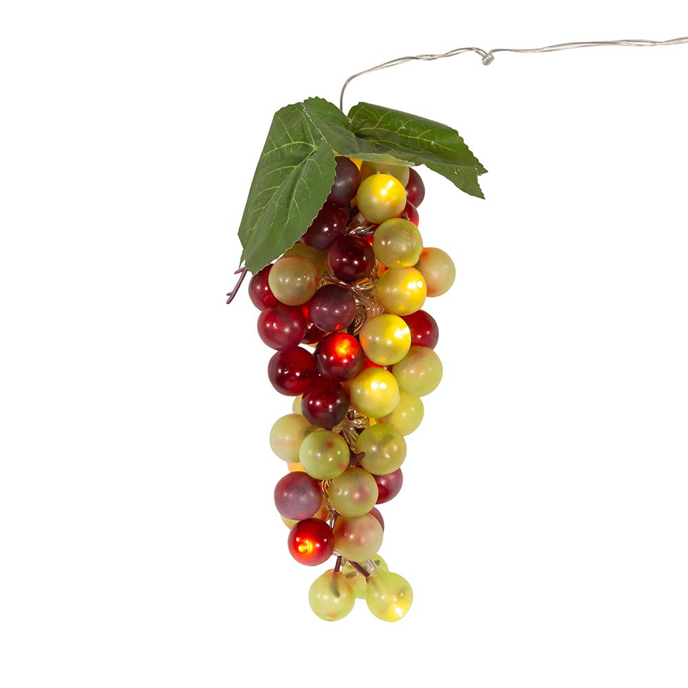 Kurt S. Adler 8-Inch Battery-Operated 20-Light Single Cluster Green and BurLauncherdy Grape Lights