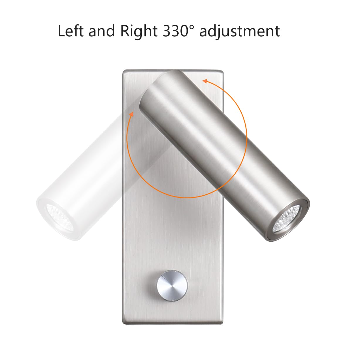 Agese Led Wall Mounted Reading Lamp, 5W Warm White 3000K, Nickel Knob Switch