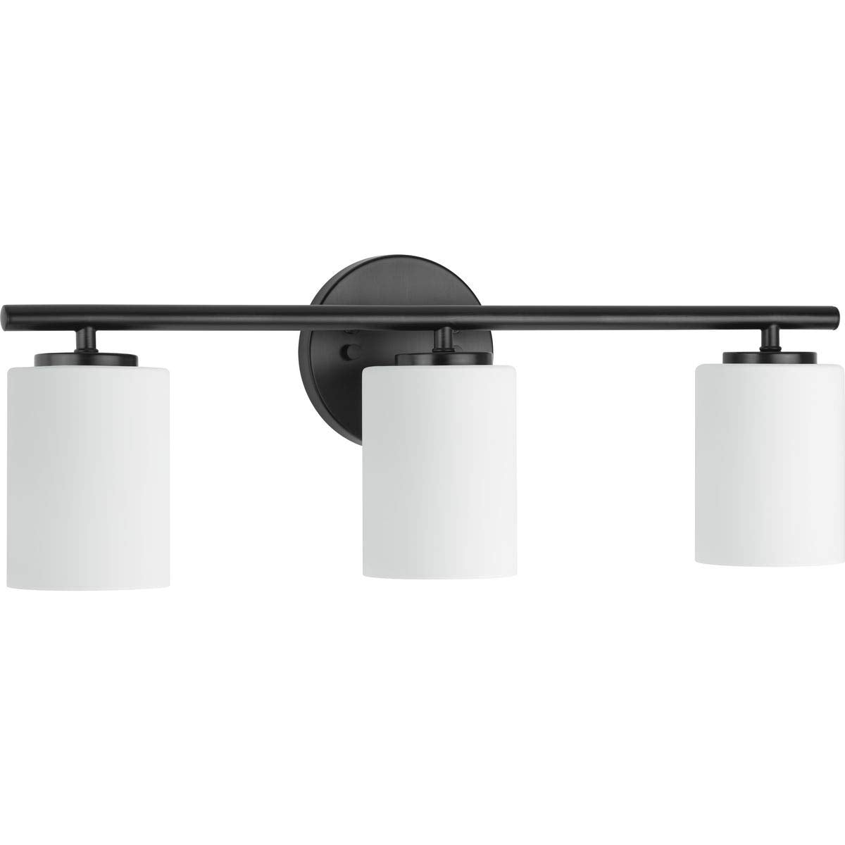 Replay Collection 3-Light Etched Glass Modern Bath Vanity Light Textured Black