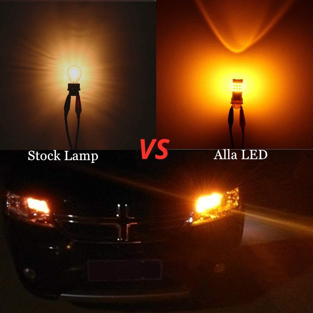 Alla Lighting LED Brake Stop Tail Turn Signal Bulbs T20/7440/7443 Amber Yellow Model Alla-7443-2835-39Y-Yellow
