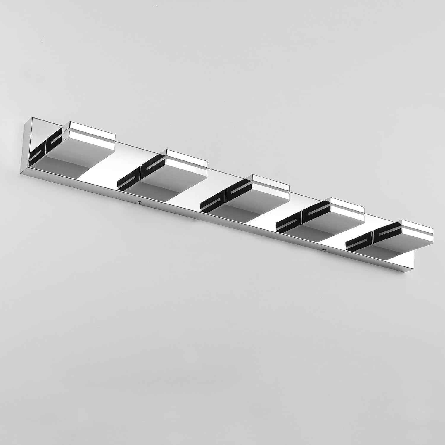 SineRise LED Bathroom Vanity Light Fixture, 5-Light, 40-Inch, Chrome, Model 9553E, Cool White 6000K, Non-dimmable