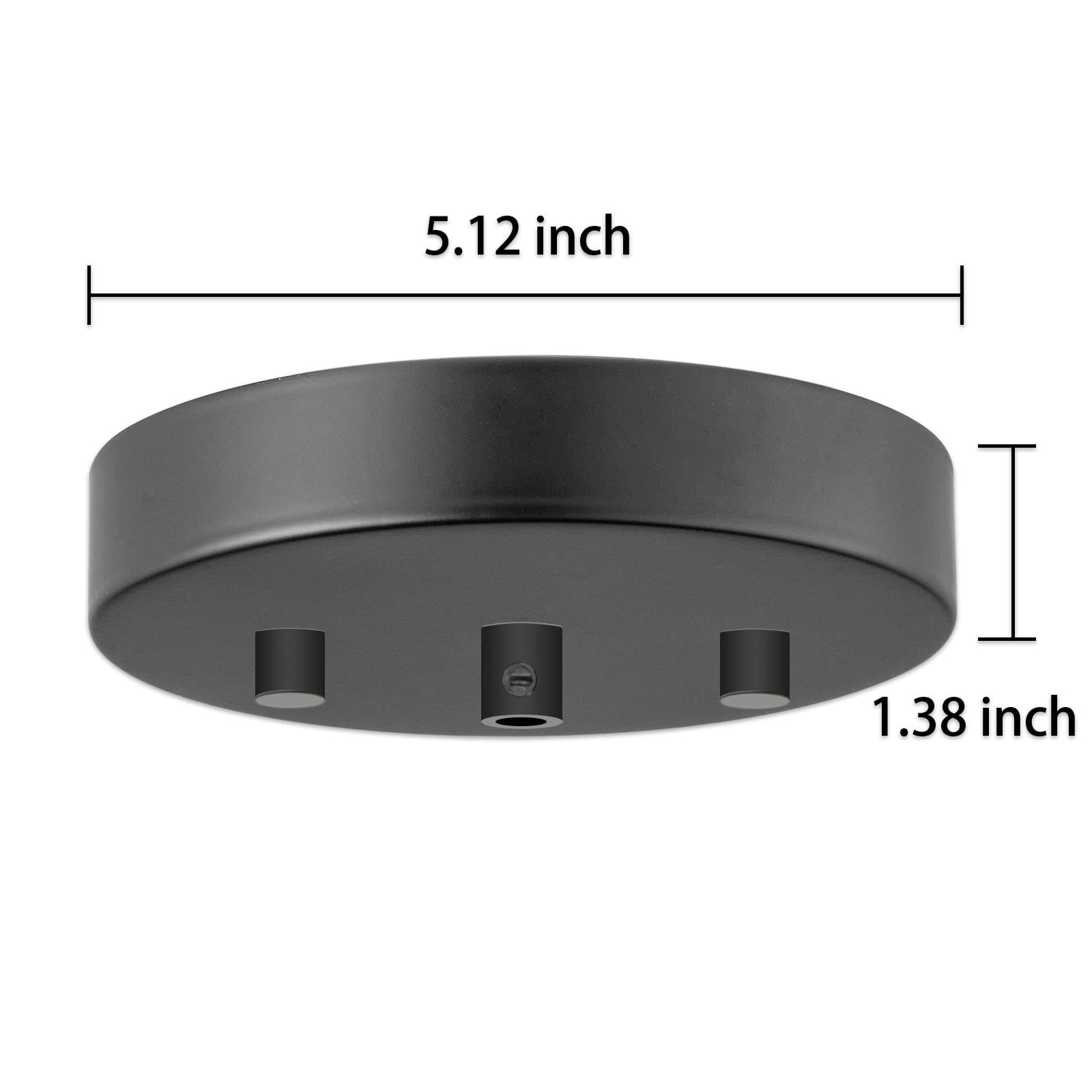 EIFHYT Canopy Kit for Chandelier - Modern Black Metal Fixture Cover, 5 1/8" Ceiling Hook & Cord Holder
