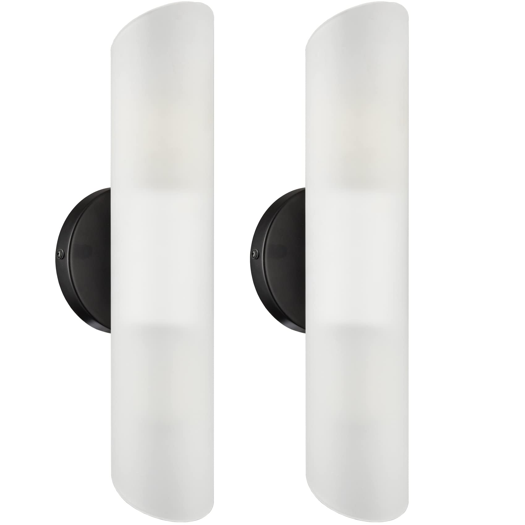Daycent Modern Farmhouse Black Bathroom Light Fixtures Wall Sconces Set Of Two Cylinder Sconce Lighting