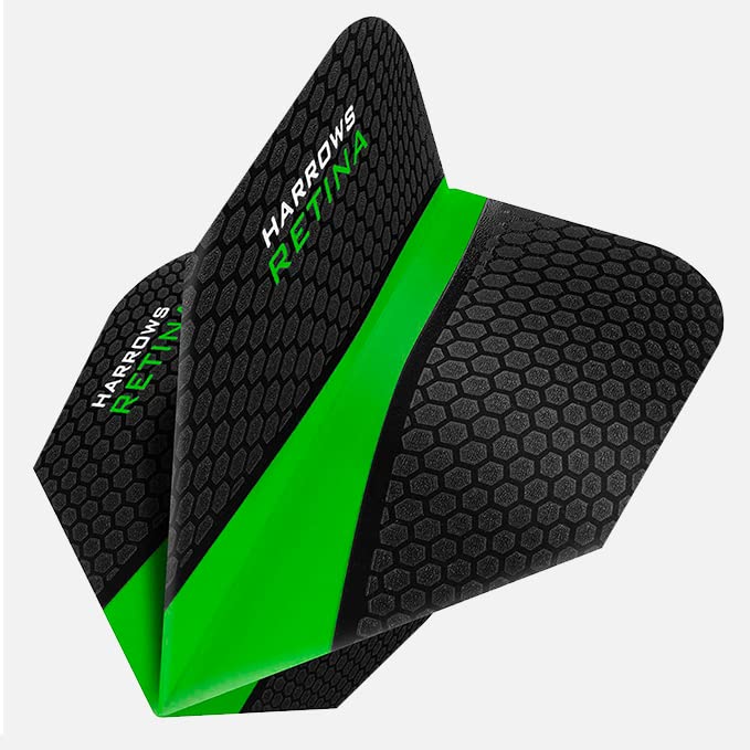 Harrows Retina Dart Flights - 100 Micron, enhanced Extra Strong, 5 Sets (15 Flights Total) - Green