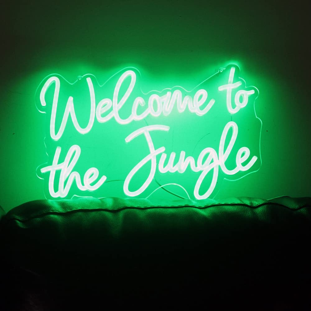 DAKABUKA LED Neon Sign - Welcome to the Jungle - Green - 16.5 x 11 inches - Model NL008