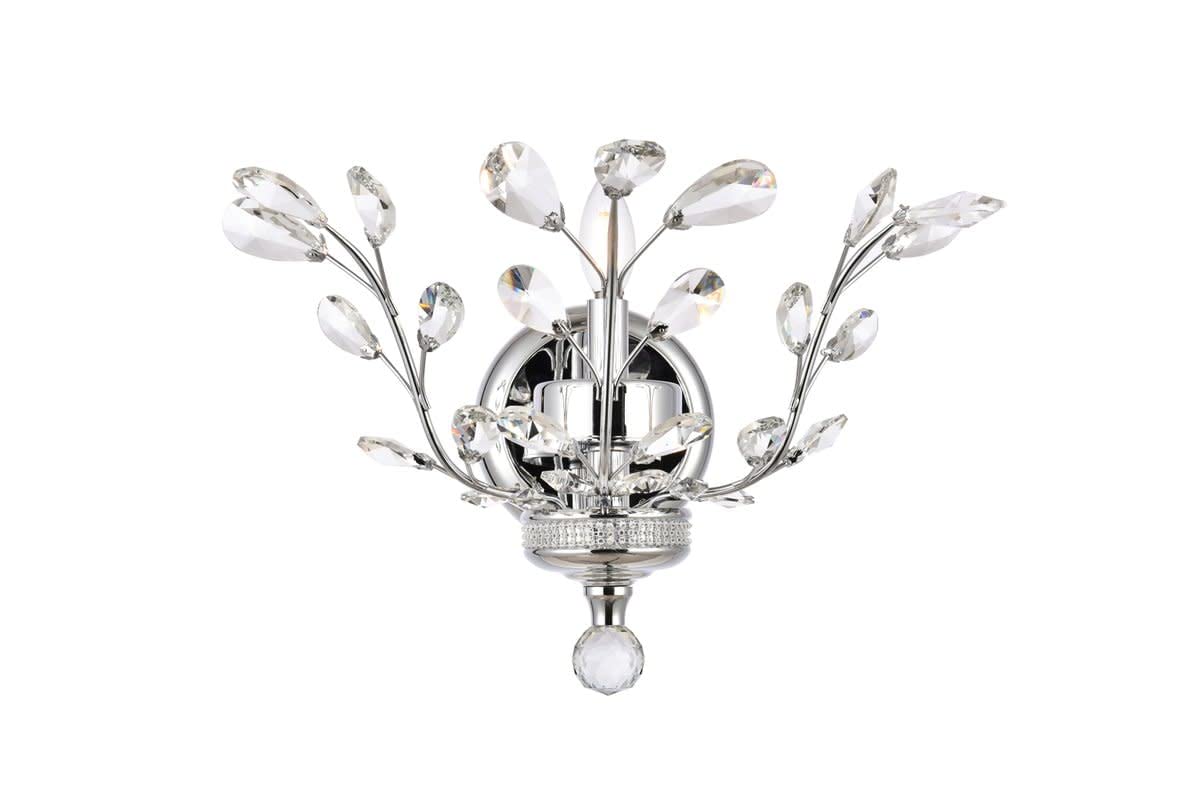 Elegant Lighting Orchid - One Light Wall Sconce-Chrome Finish-Royal Cut Crystal Type
