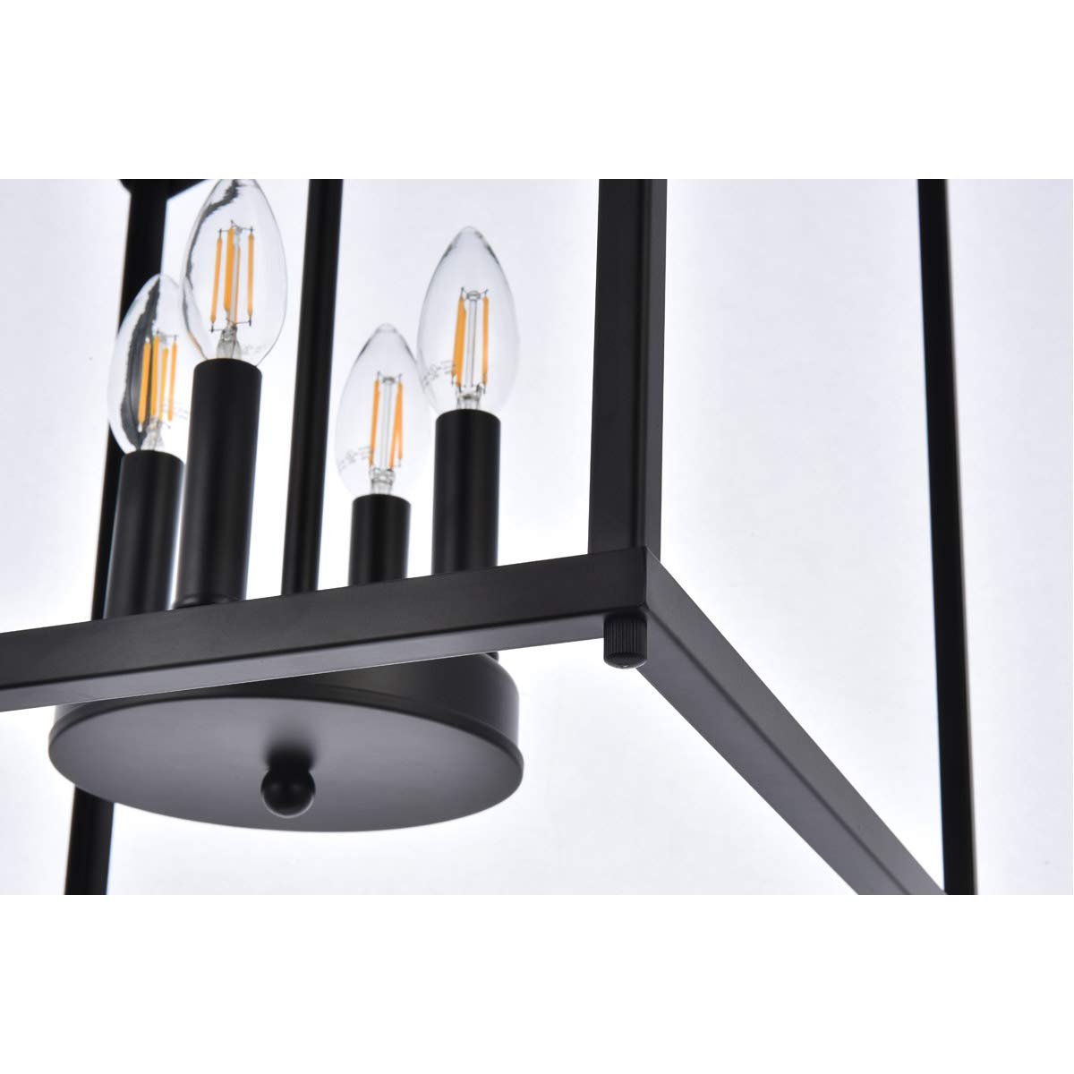 Living District Janet 4-Light Mid-Century Metal Pendant in Black