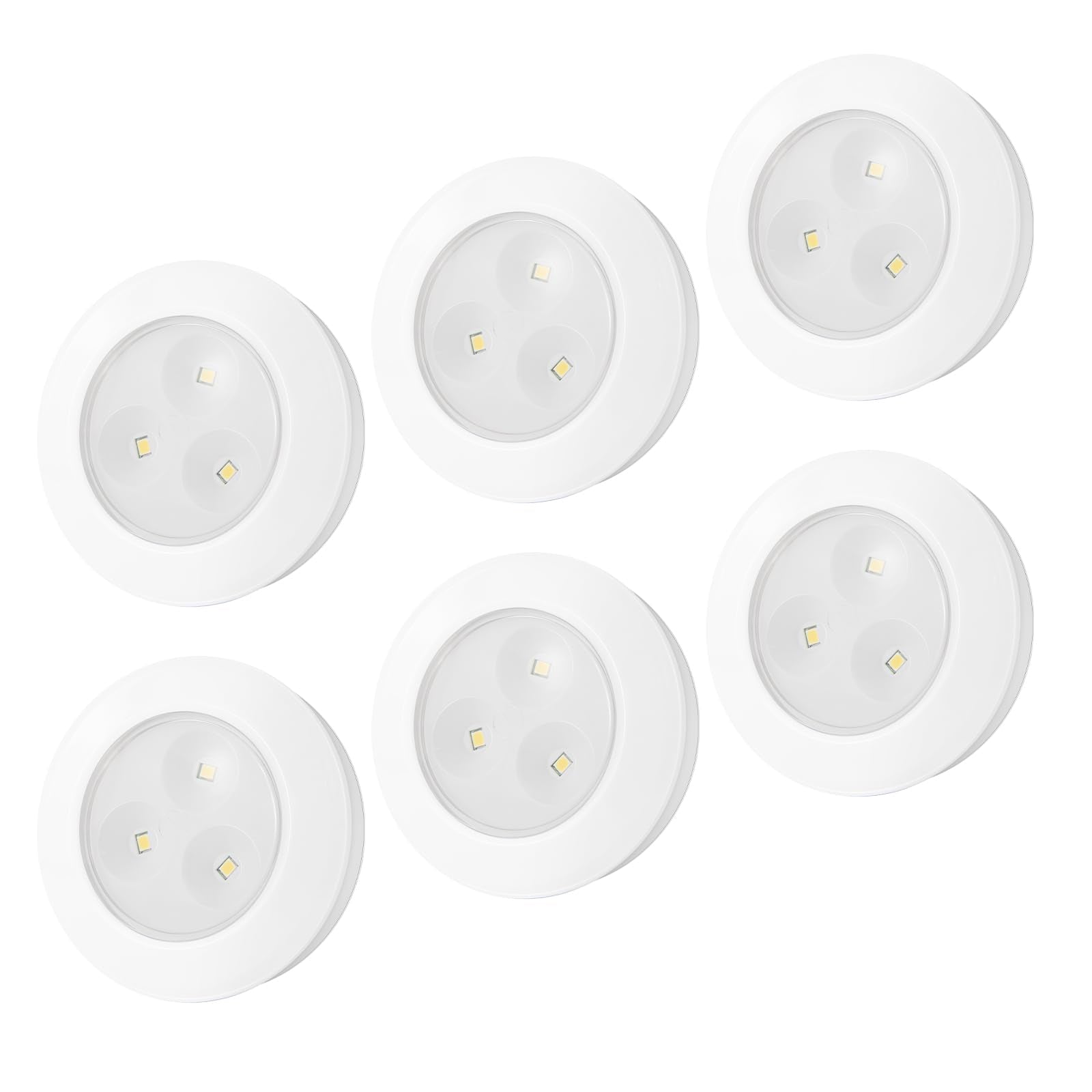 LUXSWAY Puck Lights, LED Tap Light Battery Operated, Stick On, Mini Night Touch Light, Under Cabinet and Counter Lights for Shel