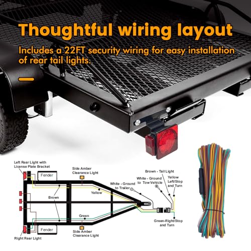 MAXXHAUL 70205 LED Trailer Light Kit - Waterproof Submersible for Trailers, Boats, RVs, Snowmobiles - Red, 12V, Left & Right