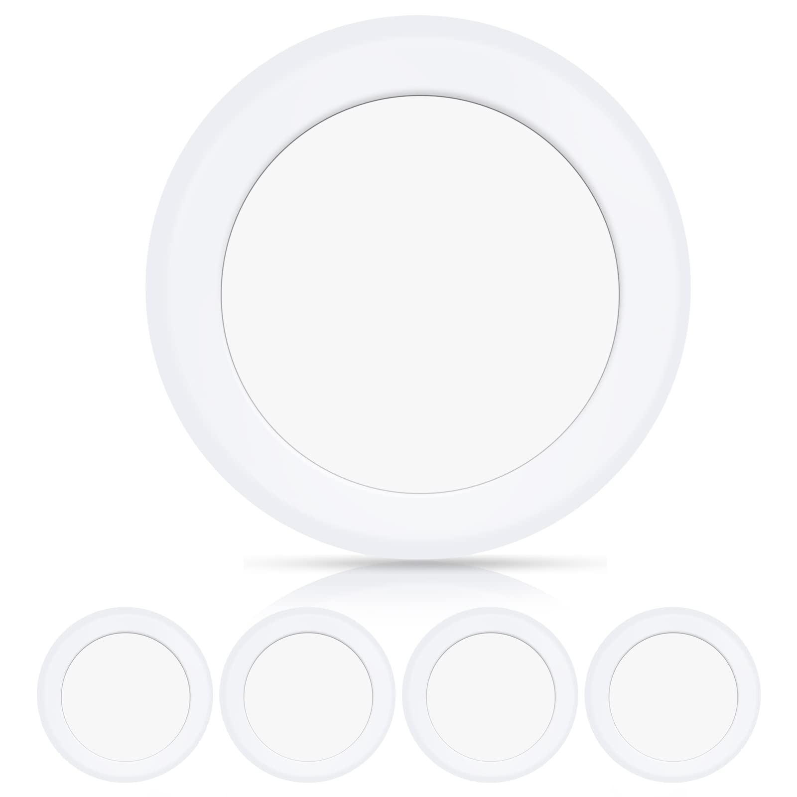 ECOELER Dimmable LED Flush Mount Ceiling Light, 16.5W, 6500K Clear White, Model CDR616D, Pack of 4